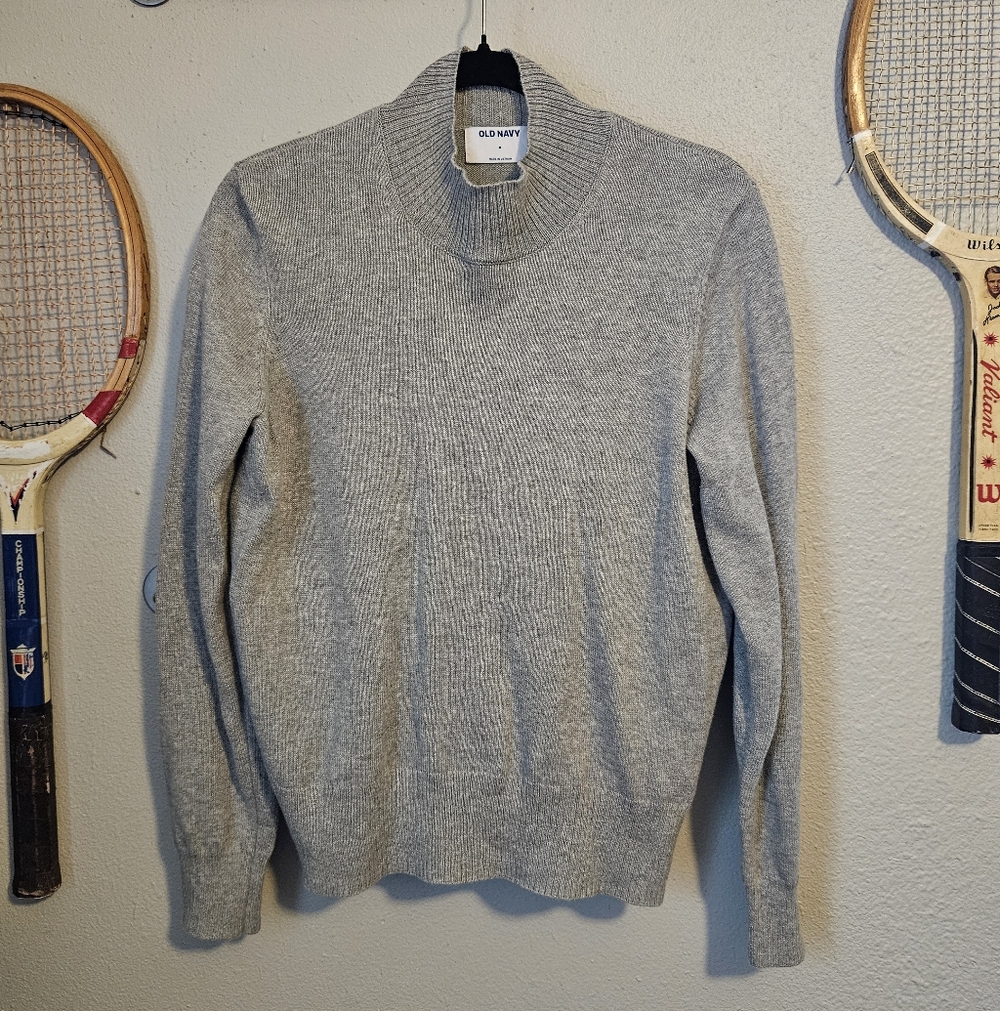 Old Navy gray 100% Cotton mock neck sweater
